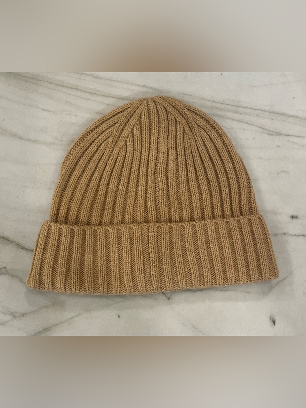 Express NWT Camel Tan Ribbed Knit Cuff Beanie One Size unisex